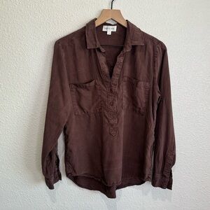 Women's Brown Button-Up Shirt